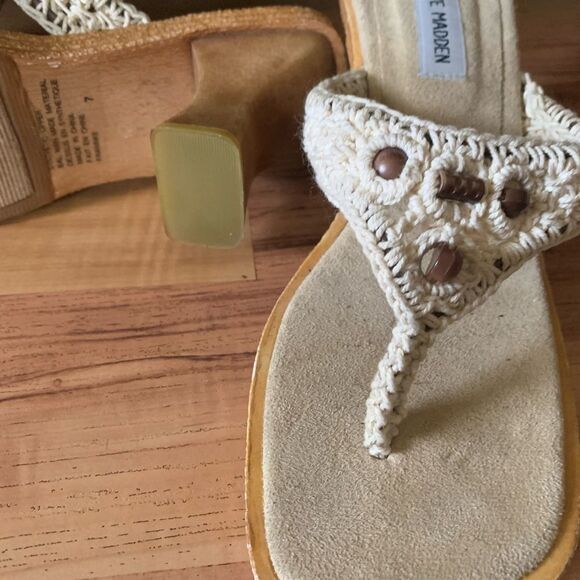 Steve Madden Wooden heel sandals size 7 great condition - Picture 2 of 4